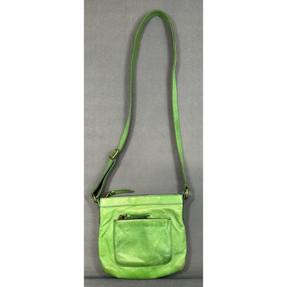 Fossil Leather Purse Green Pebbled Leather Crossbody Bag Handbag